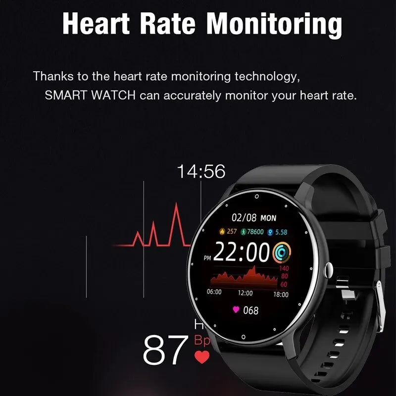 2024 New Men Smart Watch Real-Time Activity Tracker Heart Rate Monitor Sports Women Smart Watch Men Clock for Android IOS